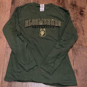 Green Bloomsburg University Huskies long sleeve t shirt.